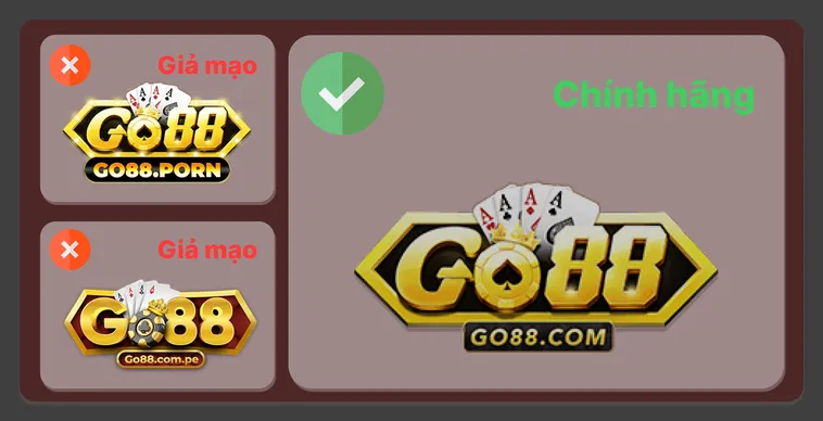 Link chính thức Go88.com sử dụng HTTPS và hiện ổ khóa bảo mật, trong khi link giả Go88.com đôi khi chỉ là HTTP.